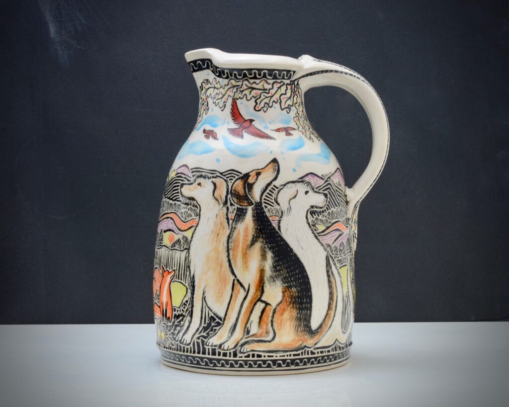 Three dog custom pitcher Simon Olley – Version 2