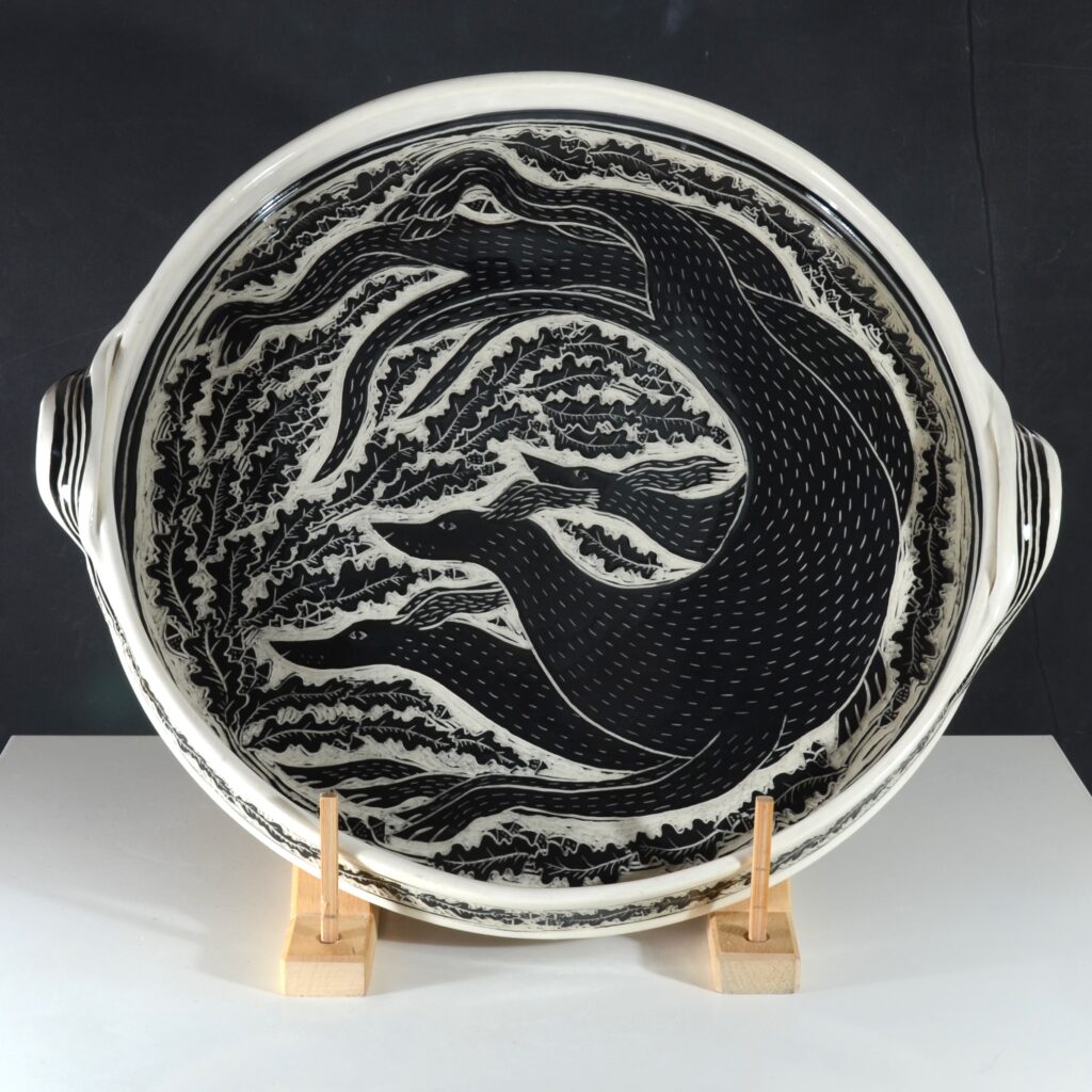 Simon Olley 3-dog platter black
